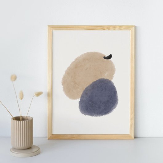 抽象芸術水色幾何学模様、抽象芸術ミニマル、 ポスター