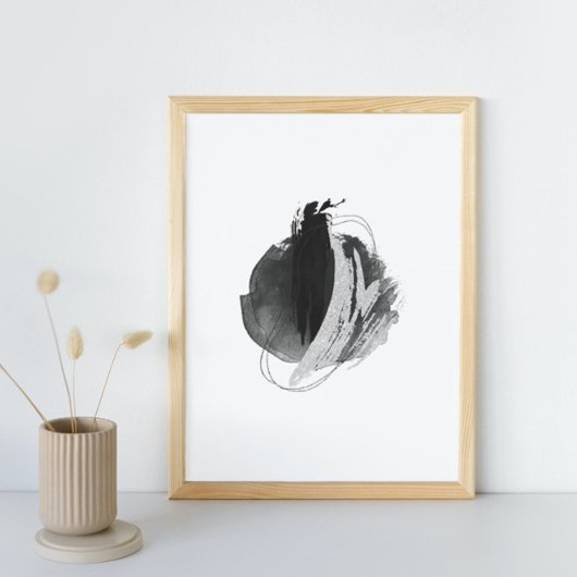 抽象芸術水色幾何学模様、抽象芸術ミニマル、 ポスター