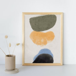 抽象芸術水色幾何学模様、抽象芸術ミニマル、 ポスター