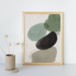 抽象芸術水色幾何学模様、抽象芸術ミニマル、 ポスター