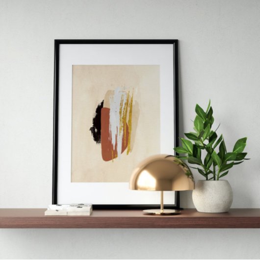 抽象芸術水色幾何学模様、抽象芸術ミニマル、 ポスター