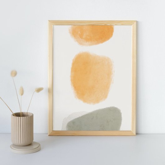 抽象芸術水色幾何学模様、抽象芸術ミニマル、 ポスター