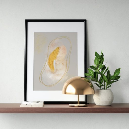 抽象芸術水色幾何学模様、抽象芸術ミニマル、 ポスター