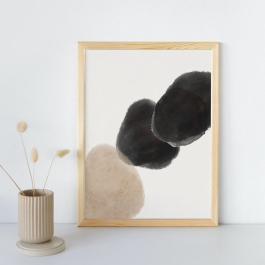 抽象芸術水色幾何学模様、抽象芸術ミニマル、 ポスター