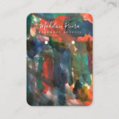 抽象芸術水色手作りイヤリング表示カード コーリングカード (正面)