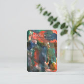 抽象芸術水色手作りイヤリング表示カード コーリングカード (スタンド正面)