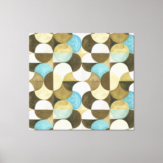 抽象芸術水色手描き キャンバスプリント (正面)