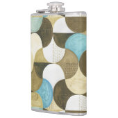 抽象芸術水色手描き フラスク (左)