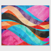 抽象芸術水色抽象芸術カラフル背景w ラッピングペーパー (フラット)