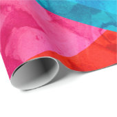 抽象芸術水色抽象芸術カラフル背景w ラッピングペーパー (ロールコーナー)