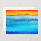 抽象芸術水色海日の出 ポストカード (正面/裏面)