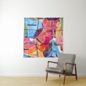 抽象芸術水色白黒パターン タペストリー (インサイチュ(横))