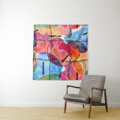 抽象芸術水色白黒パターン タペストリー (インサイチュ)