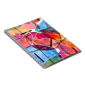 抽象芸術水色白黒パターン ノートブック (右側)