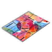 抽象芸術水色白黒パターン ノートブック (左側)