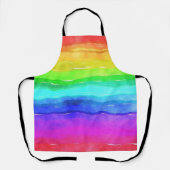 抽象芸術水色絵を描ストライプ エプロン (正面)