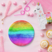 抽象芸術水色絵を描ストライプ ペーパープレート (パーティー)