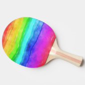 抽象芸術水色絵を描ストライプ 卓球ラケット (横)