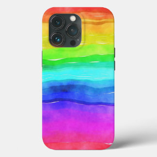 抽象芸術水色絵を描ストライプ iPhone 13 PROケース