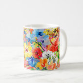 抽象芸術水色絵を描手背景(m) コーヒーマグカップ (正面右)