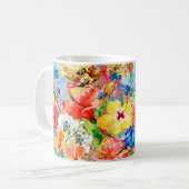 抽象芸術水色絵を描手背景(m) コーヒーマグカップ (正面左)