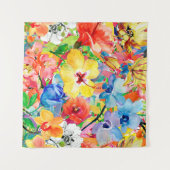 抽象芸術水色絵を描手背景(m) タペストリー (正面(横))