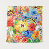 抽象芸術水色絵を描手背景(m) タペストリー (正面)