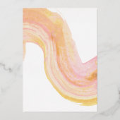 抽象芸術水色絵を描旋回シャワー金ゴールド 箔招待状 (裏面)