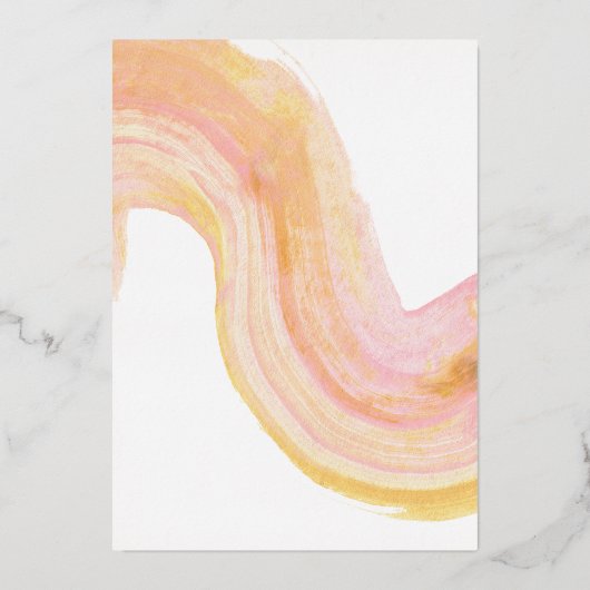 抽象芸術水色絵を描旋回シャワー金ゴールド 箔招待状 (裏面)