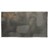 抽象芸術水色絵を描濃灰色ブラウン 枕カバー (正面左)