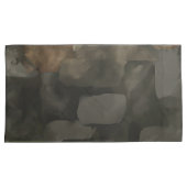 抽象芸術水色絵を描濃灰色ブラウン 枕カバー (正面右)