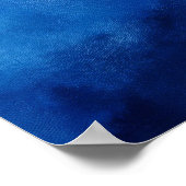 抽象芸術水色背景ダークブルー ポスター (角)