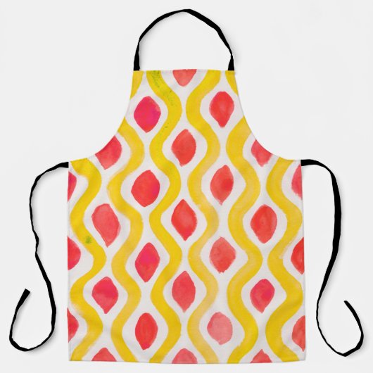 抽象芸術水色背景 エプロン (正面)