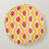 抽象芸術水色背景 ラウンドクッション (裏面)