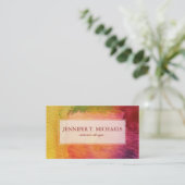 抽象芸術水色背景 名刺 (スタンド正面)