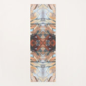 抽象芸術水色茶色ベージュクリームグレーオレンジ ヨガマット (正面)