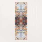 抽象芸術水色茶色ベージュクリームグレーオレンジ ヨガマット (裏面)