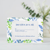 抽象芸術水色葉のRSVP 招待状 (スタンド正面)