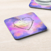 抽象芸術水色超実宇宙結婚雲 コースター (左側)