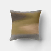 抽象芸術水色金ゴールドグレー絵を描パターン クッション (裏面)