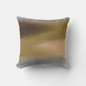 抽象芸術水色金ゴールドグレー絵を描パターン クッション (正面)