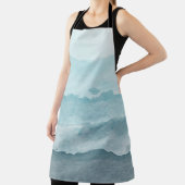 抽象芸術水色青海 エプロン (インサイチュ)
