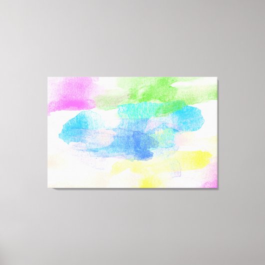 抽象芸術水色 キャンバスプリント (正面)
