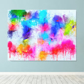 抽象芸術水色 キャンバスプリント (インサイチュ (ウッドフロア))