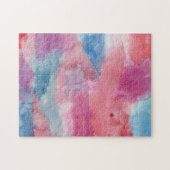 抽象芸術水色 ジグソーパズル (横)