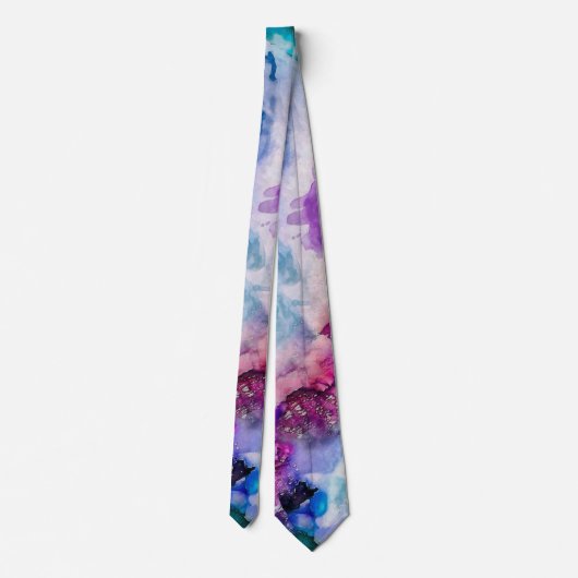 抽象芸術水色 ネクタイ (裏面)