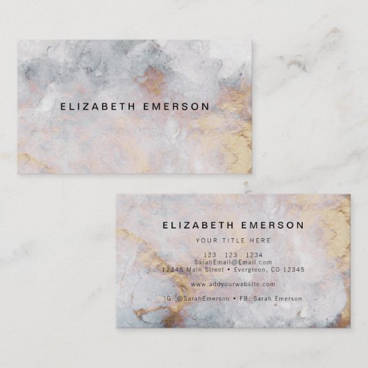 抽象芸術水色 名刺 (正面/裏面)