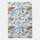 抽象芸術水色:手書きの白い背景。 キッチンタオル (縦)