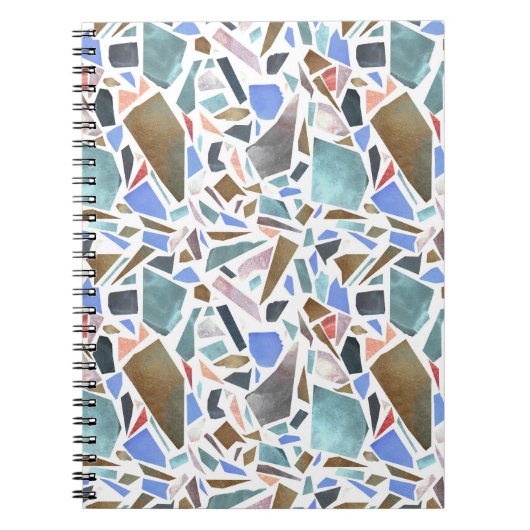 抽象芸術水色:手書きの白い背景。 ノートブック (正面)