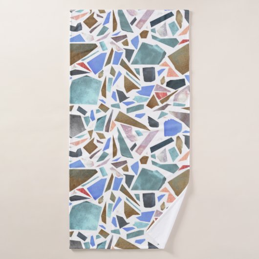 抽象芸術水色：手書きの白い背景。 バスタオル (バスタオル)